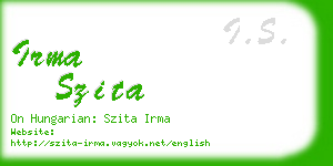irma szita business card